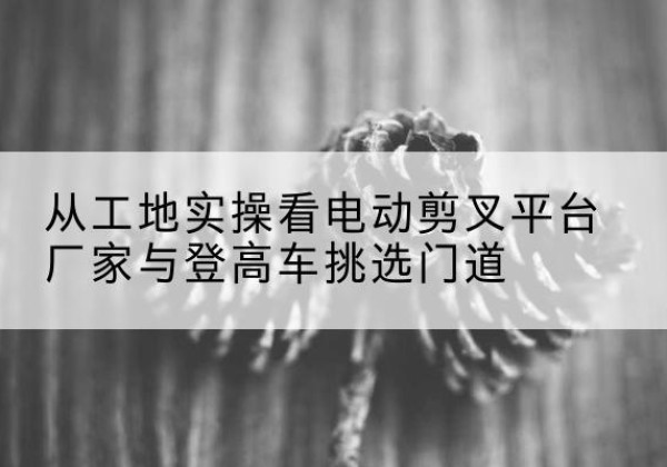 宁强电动剪叉升降平台厂家-从工地实操看电动剪叉平台厂家与登高车挑选门道